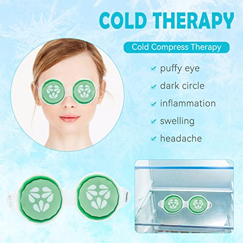 Gel Eye Mask for Dark Circles and Puffiness,Cold/Hot Packs Reusable Cute Cooling Ice Eye Masks,Relief Migraine Eyes Swollen,Soft & Non Toxic Suitable for Kids,Woman and Man(3 Pack)