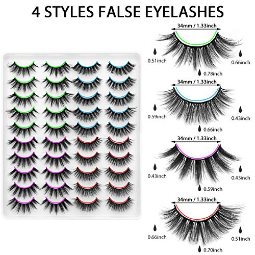 DYSILK Mink Lashes - 20 Pairs 4 Styles, 6D Wispy Fluffy Lashes