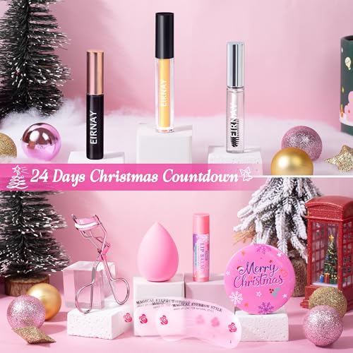 Makeup Advent Calendar 2025 Teen Girls Women Christmas Make Up 24 Days Advent Calendar, Christmas Holiday Festival Cosmetic Starter Makeup Set with 24 Beauty Boxes for Women Girls Teens
