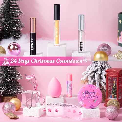 Makeup Advent Calendar 2025, 24 Days Christmas Gift Makeup Sets For Women Teen Girl, 2025 Xmas Countdown Calendar Cosmetics Holiday Surprise Make Up Gift Kits for Women Full Kit