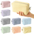 8 Pack Seersucker Cosmetic Bag with Striped Pinstripe Design