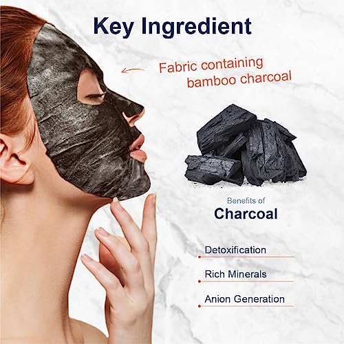 Purederm Deep Purifying Black O2 Bubble Mask Charcoal (10 Pack) ? Bubble Face Sheet Mask for Purifying & Brightening