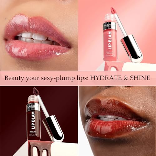 3-in-1 Lip Gloss - Tinted Lip Balm & Lip Oil, Moisturizing Hydration with Glassy Shine, Non-Sticky, Weightless Feel (0.12 fl.oz)