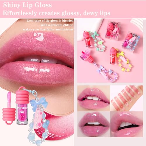 Color Changing Lip Oil with Bracelet Keychain - Hydrating Shimmer