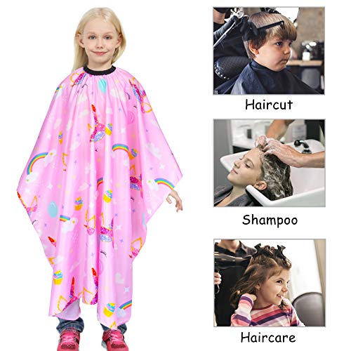Kids Waterproof Hair Cutting Cape with Snap Closure – Unicorn