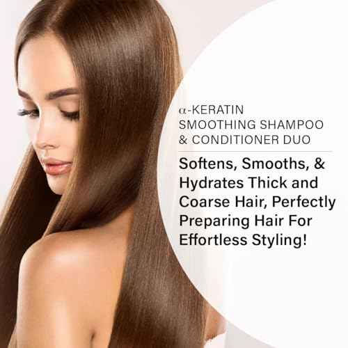 Peter Coppola a-Keratin Smoothing Shampoo & Conditioner Set - Smooths Thick Coarse Hair - Infused With Argan Oil, Avocado Oil And Hydrolyzed Keratin Transforms Frizz Into Shiny & Healthy Hair (10 oz)