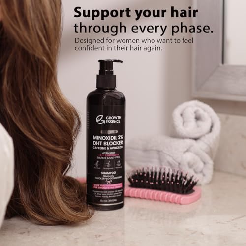 Minoxidil 2% Hair Regrowth Shampoo for Women with Biotin & DHT Blockers