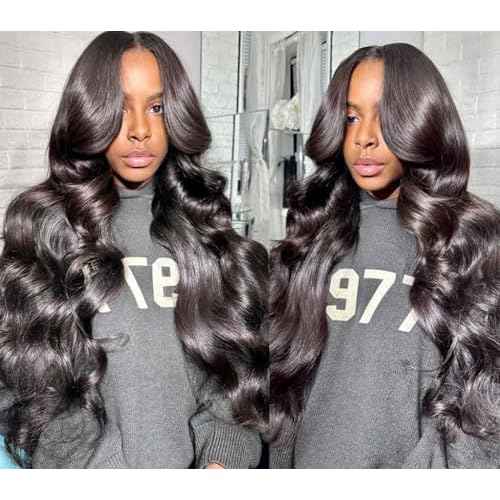 26 Inch Body Wave Lace Front Wigs Human Hair 180% Density 13x4 HD Glueless Wigs Pre Plucked with Baby Hair Unprocessed Brazilian Virgin Transparent Body Wave Lace Frontal Wig for Women