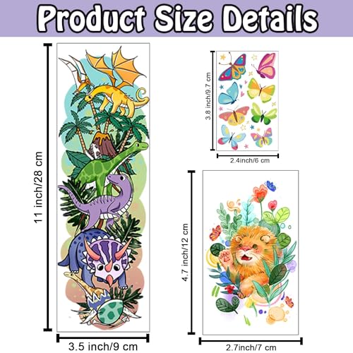 Leesgel 66 Sheets Temporary Tattoo Sleeves for Kids - Mixed Sizes