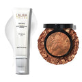 LAURA GELLER NEW YORK Baked Balance-n-Brighten Powder Foundation - Deep + Spackle Super-Size Makeup Primer with Hyaluronic Acid, Original