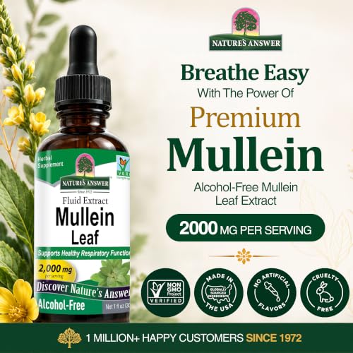 Nature's Answer Mullein Leaf Liquid Extract 1 oz – Non-GMO, Gluten-Free