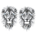 2 Sheets Arm Thigh Leg Waterproof Fake Temporary Tattoos Sticker Grey Lion
