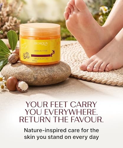 BIOAQUA Exfoliating Foot Scrub Cream with Shea Oil for Calluses, 180g