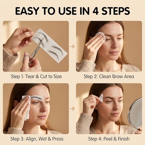 Waterproof Hair-Like Eyebrow Tattoo Stickers - 6 Sheets