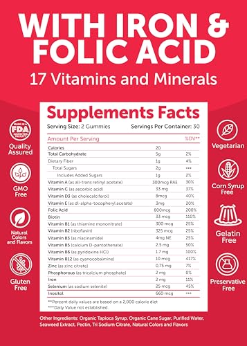 Lunakai 17-in-1 Prenatal Vitamins Gummies for Women - 60ct