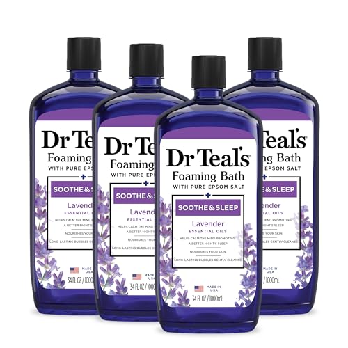 Foaming Bath with Pure Epsom Salt, Lavender Scent, 34 fl oz (Pack of 4)