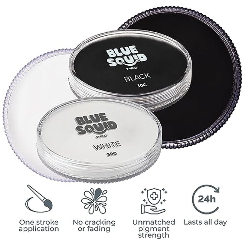 Blue Squid Black & White Water-Activated Face Paint 1oz