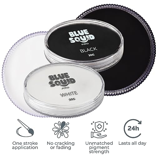 Blue Squid Black & White Water-Activated Face Paint 1oz