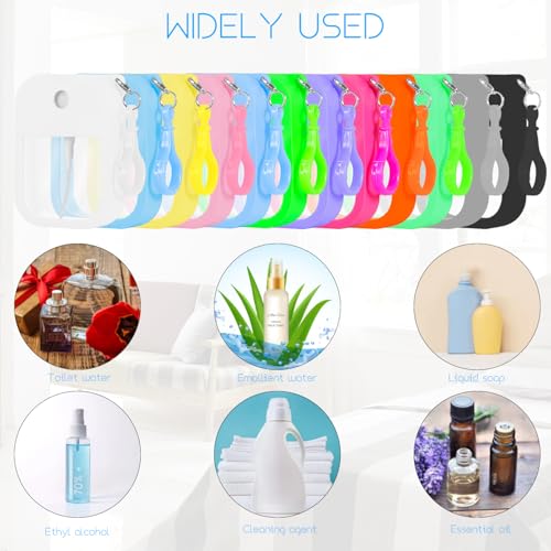 Jolbndcv 12 Pack Card Spray Bottle 38ml Portable Perfume Spray Bottle Mini Card Shape Reusable Sprayer Bottle Refillable Empty Bottles with Hook Funnels, Droppers