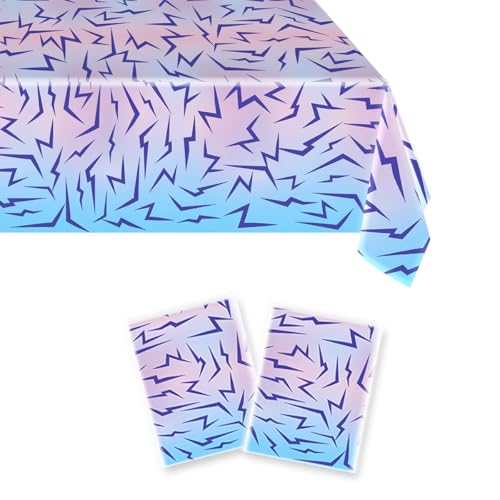 JU XIN 2-Pack Purple Demon Birthday Party Tablecloths for Kpop Celebrations