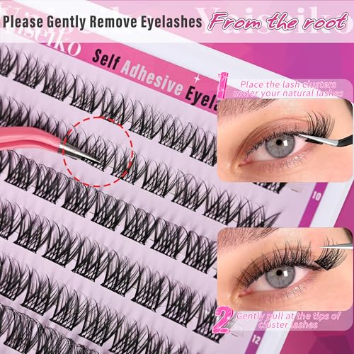 Self Adhesive Eyelash Clusters Wispy 10-16mm D Curl Kit
