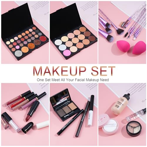 Makeup Kit for Women Full Kit, TooAemiS Professional Makeup Kit for Teens or Adult, All in One Makeup Sets Include Eyeshadow Palette Lipstick Concealer Foundation Mascara Loose Powder Etc