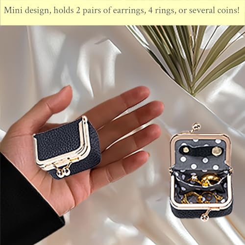 Mini Portable Leather Jewelry Travel Case - Anti-Tip Organizer