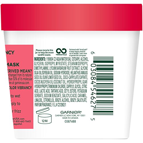 Garnier Fructis Color Vibrancy Treat 1 Minute Hair Mask with Goji Extract and Boost Collagen, 3.4 Fl Oz (Pack of 1)