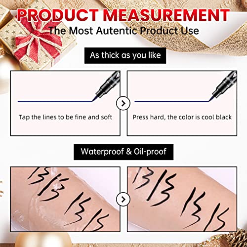 Erinde 6 Colors Liquid Winged Eyeliner Stamp Pen Set, Double-Ended Black Red Green Purple Blue Eye Liner Pencil, Long-lasting Waterproof Stamp Eyeliner Set for Eye Face Makeup