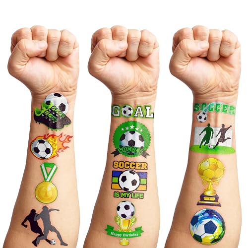 96-Pack Soccer Temporary Tattoos for Kids - Party Favors