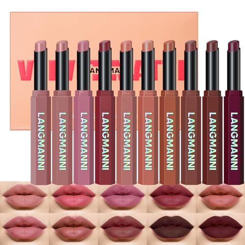 Jolilab 12-Color Velvet Matte Lipstick Set – Nude & Rich Shades