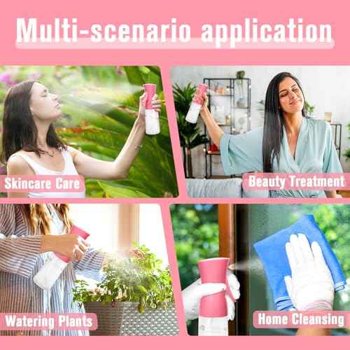 Spray Bottle For Hair,Continuous Water Mister for Hairstyling, Salons, Cleaning, Plants,Essential Oil Scents,Ultra Fine Mist Sprayer,6.8 OZ /200 ML-pink(Christmas Gifts)