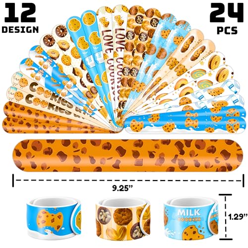 72-Piece Cookie Party Favors Set - 48 Tattoos & 24 Slap Bracelets