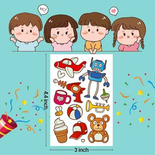 Partywind 380 Styles (30 Sheets) Luminous Tattoos for Kids, Mixed Styles Temporary Tattoos Stickers with Mermaid/Dinosaur/Space/Pirate for Boys and Girls, Glow Party Supplies