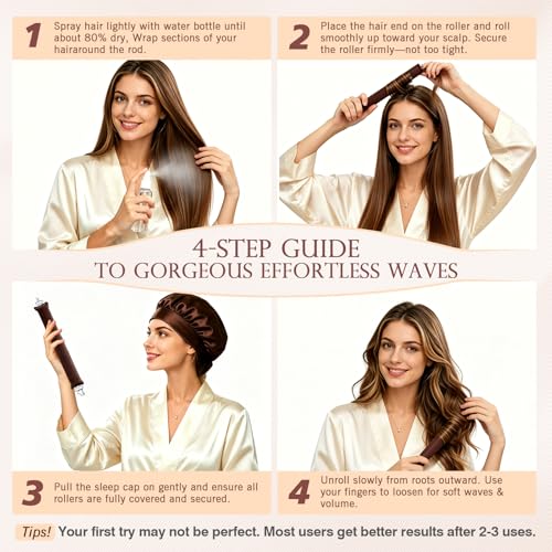 Togayu Heatless Hair Curler Set with Satin Sleep Bonnet & Scrunchies