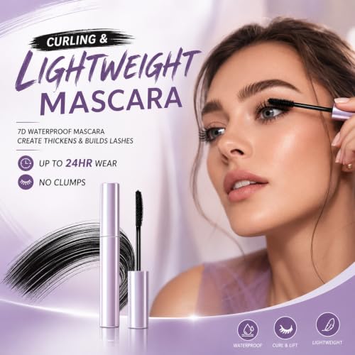 Curl Mascara for Mature Women, Black & Brown, Water Resistant