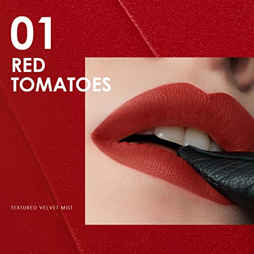 CARSLAN Dual Core Moisturizing Lipstick, Longlasting Hydrating, High Pigmented Lip Color With Vitamin E and Olive Oil, 01 Red Tomatoes, Red