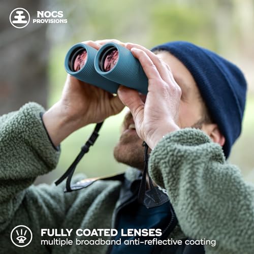 Nocs Provisions Pro Issue 8x42 Waterproof Binoculars, 8X Magnification, Phase Coated Bak4 Prism, Wide View Multi-Coated Lenses for Bird Watching, Wildlife Viewing & Stargazing - Harbor Blue