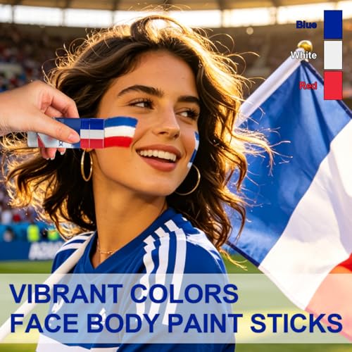 WEEMAY France Face Paint Stick 04-France for Sports & Events, 3 Colors