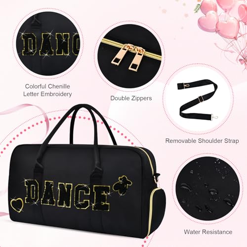 KUIRAN Dance Bag Set for Girls - 2PCS Ballet & Cheer Bags with Shoe Compartment
