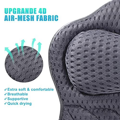 Bath Pillow with Strong Suction Cups & 3D Mesh Support