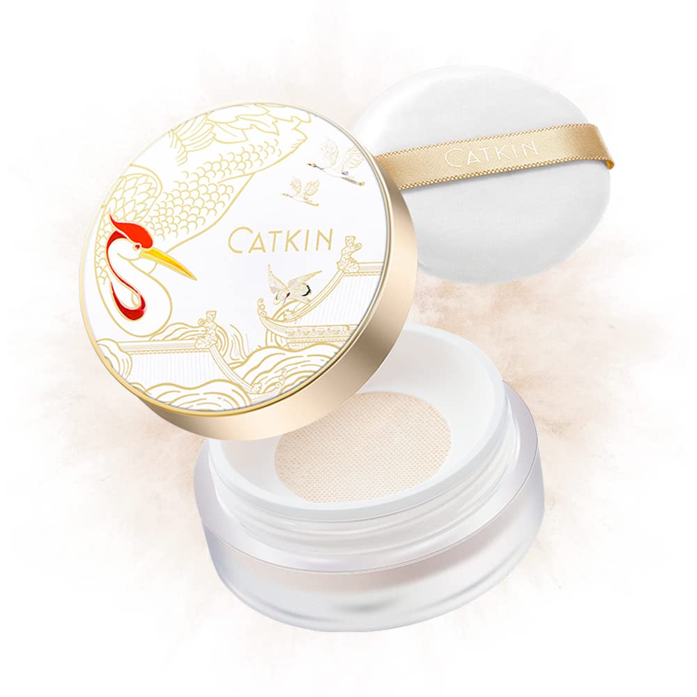 CATKIN Dreamworld Air Makeup Loose Powder Setting Finishing Powder Oil Control Matte Natural with Puff (C01 Natural)