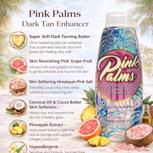 Tanovations Pink Palms Sunny & Chic Dark Tan Enhancer - 10 oz.