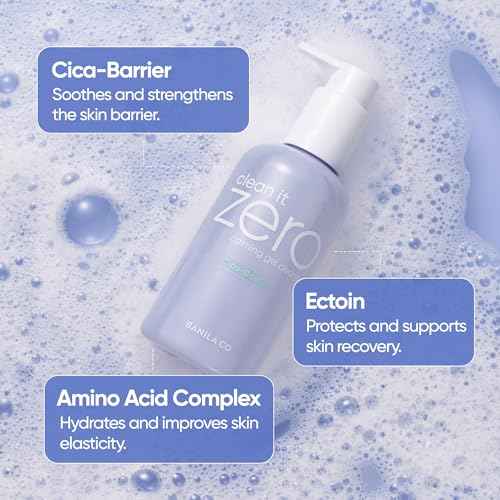 BANILA CO Clean It Zero Calming Gel Cleanser | Cica & Amino Acid Complex for Gentle Hydration | Vegan & Hypoallergenic | Korean Facial Cleanser for Sensitive Skin (200ml / 6.76 fl oz)