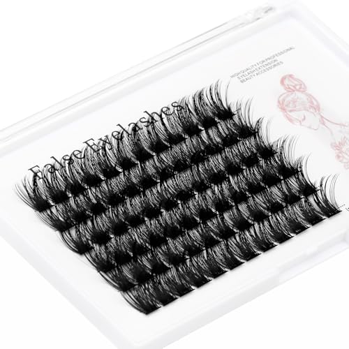 Bodermincer 72pcs Wide Cluster 3D Effect Glue Bonded Mink Super Cluster Eyelash Home Eyelash Extension Eyelashes D Curl Individual Lashes Makeup (12mm)