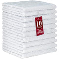 Cotton Washcloths 12x12 in, 10 Pack, Absorbent White