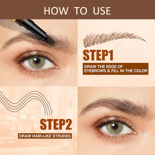4-Tip Microblading Eyebrow Pencil Waterproof Brown
