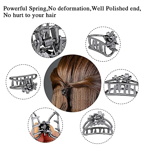 Small Metal Non-Slip Hair Claw Clips and Clamps - Mini Hair Accessories with Grip for Thick Hair