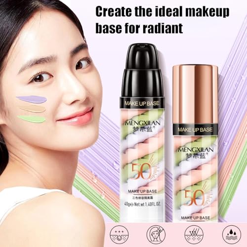 Color Correcting Primer with Sunscreen SPF - 3in1 Face Makeup Base