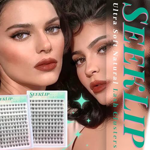 Natural Lash Clusters Wispy Eyelash Clusters 8-14mm Ultra-soft Cluster Eyelash Extensions 132pcs Lightweight Individual Lashes with Thin Band Lashes Natural Look for Beginners (Dandelion)